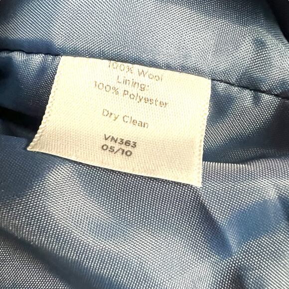 Talbots Career Skirt‎ Blue Pleated Panel Back Zip 100% Wool Modest Women's 10 - Picture 7 of 11